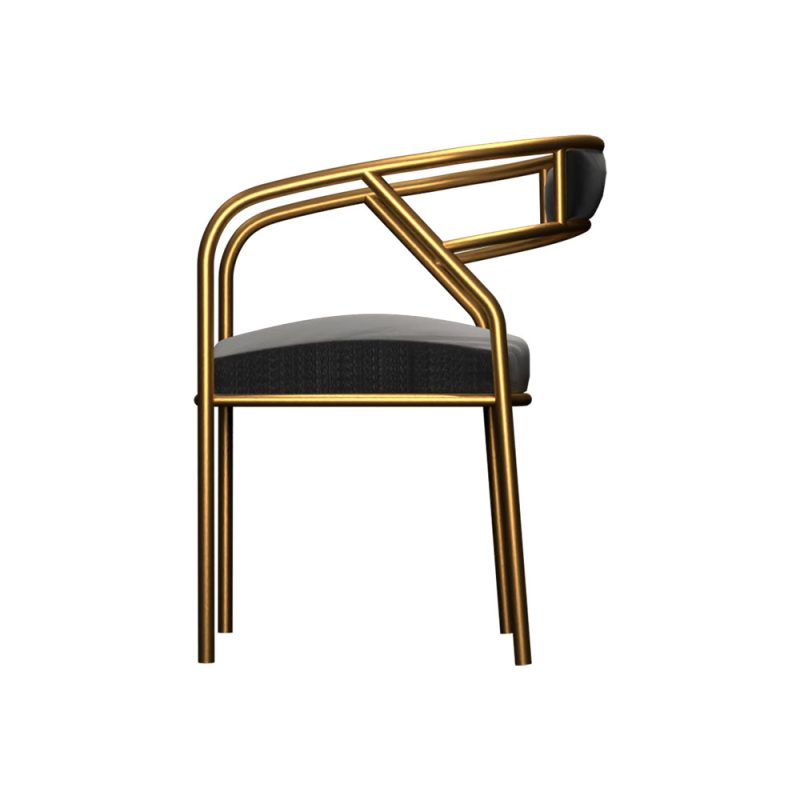 صندلی فلزی لاوان طلایی از بغل